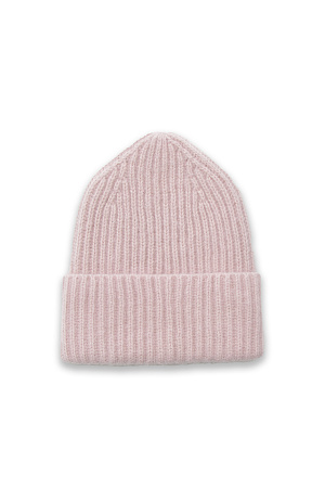 розовый Трикотажная шапка из ангоры с подворотом