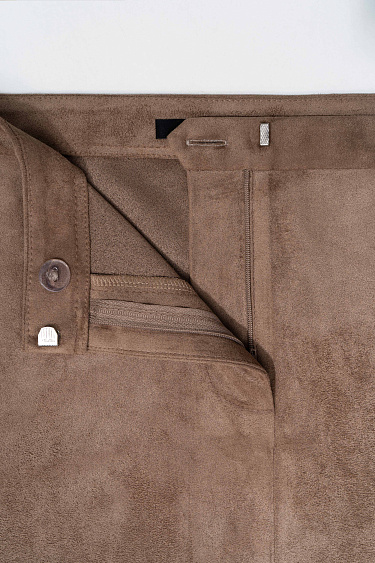 Юбка мини с отделкой под замшу