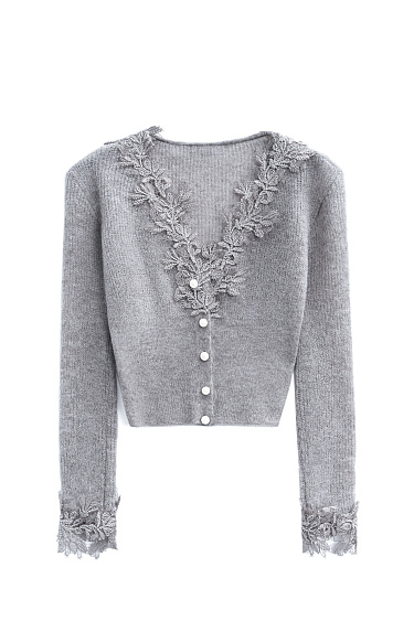 Кардиган из шерсти мериноса с кружевом