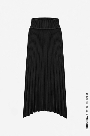 черный Плиссированная юбка с асимметричным низом