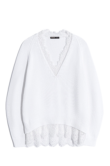 Джемпер с кружевом