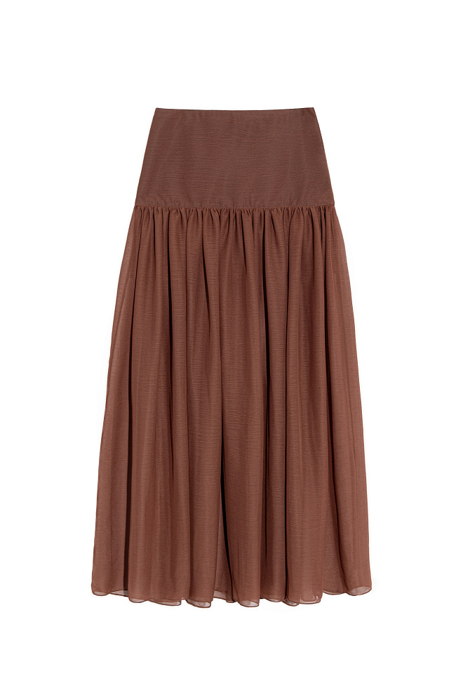 Шифоновая юбка с кокеткой 