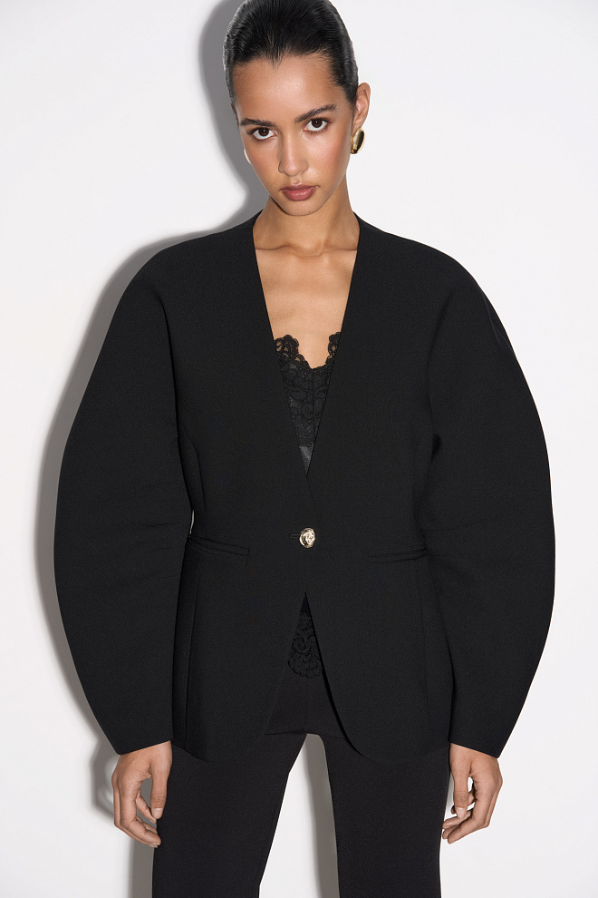 Жакет из вискозы с объемными рукавами 