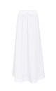 Хлопковая юбка длины макси. Модель прямого кроя, с эластичным поясом на кулиске и карманами. 
