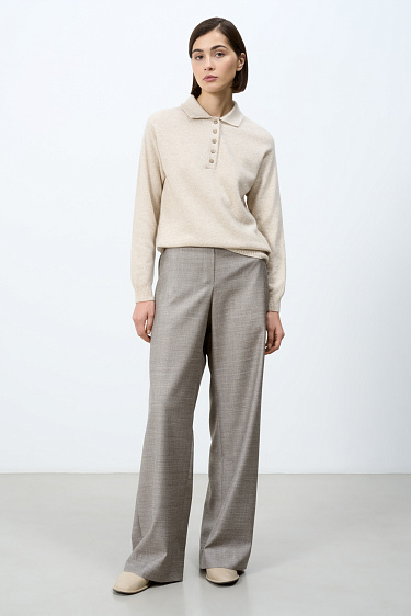 Джемпер из кашемира и шерсти с воротником поло