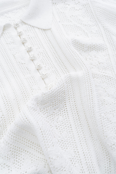 Ажурное поло с пайетками