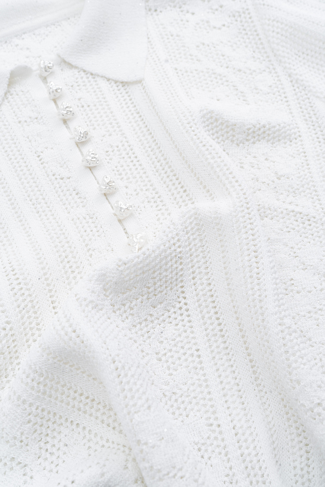 Ажурное поло с пайетками