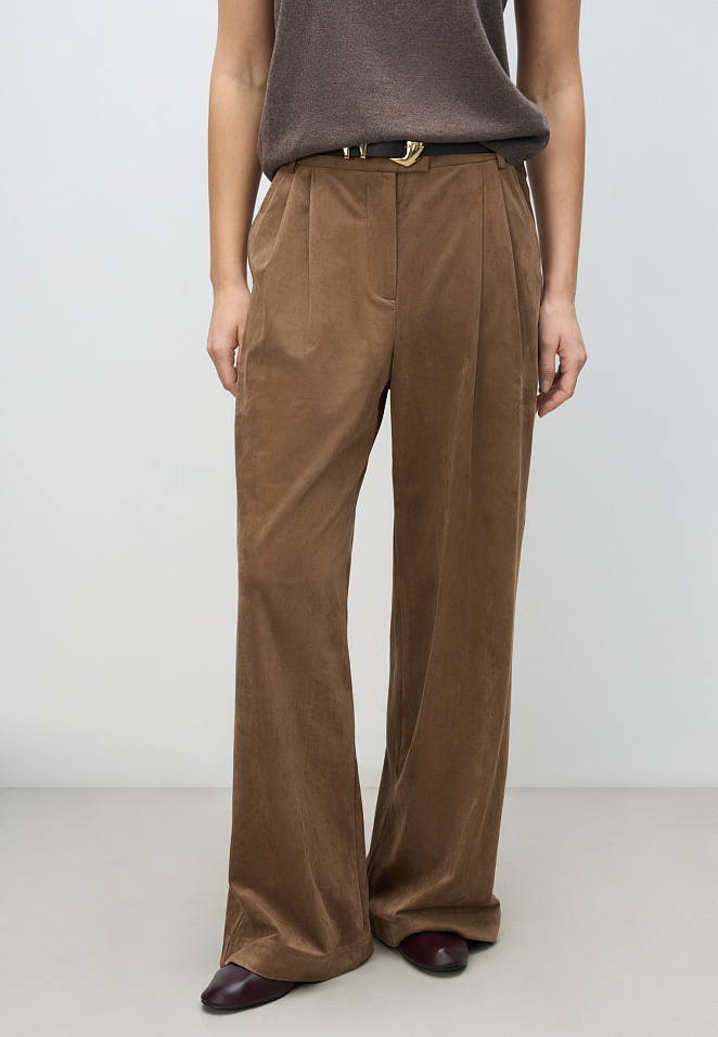 Брюки с отделкой под замшу