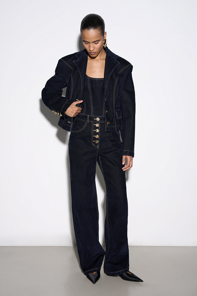 Джинсовый жакет с эффектом бархата