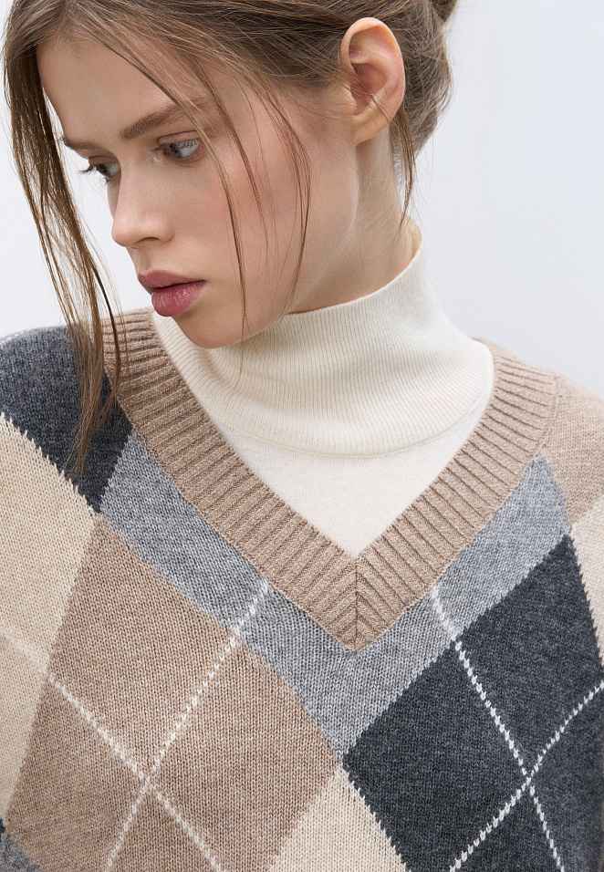 Джемпер из кашемира с узором аргайл