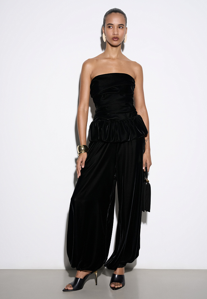 Бархатный корсет с баской