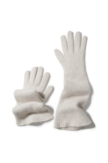 Длинные перчатки из пуха лисы