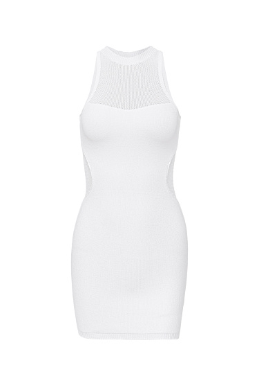 Трикотажное платье мини с открытыми плечами