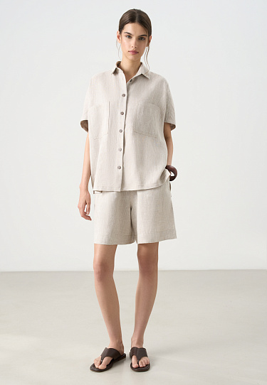 Льняные шорты на кулиске