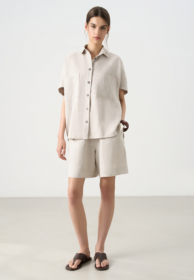 Льняные шорты на кулиске