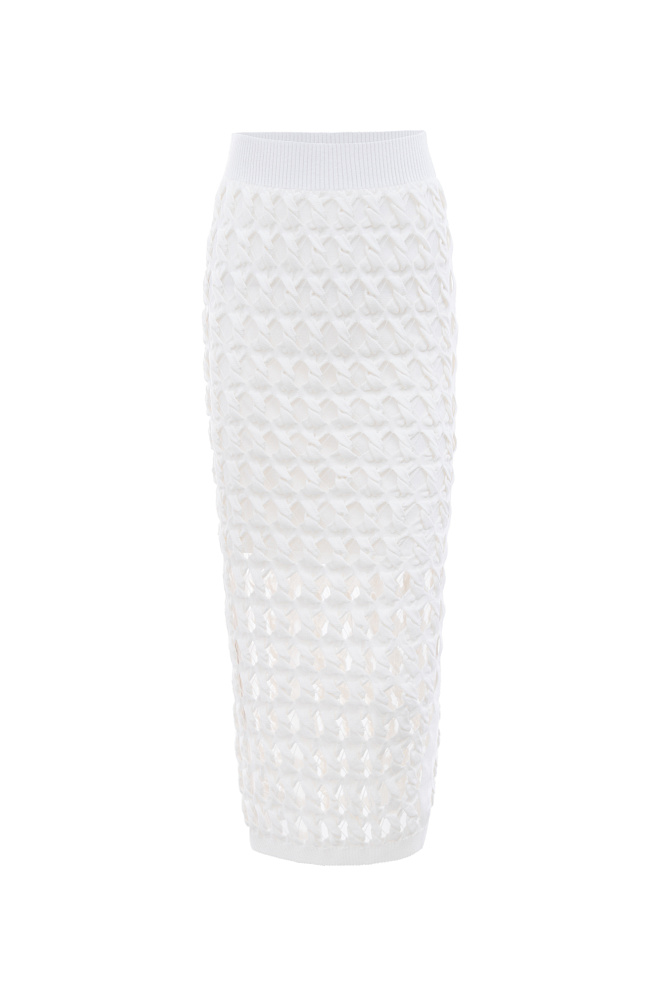 Юбка-карандаш с крупным ажурным переплетением