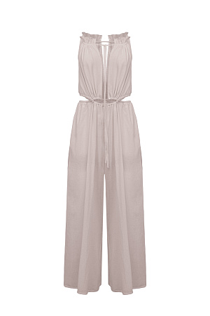 бежевый Комбинезон из 100% хлопка, на лямках. Майка и брюки связаны кулиской.