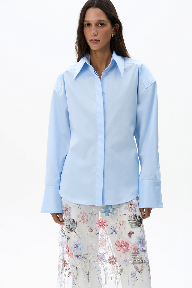 Прозрачная юбка с вышивкой