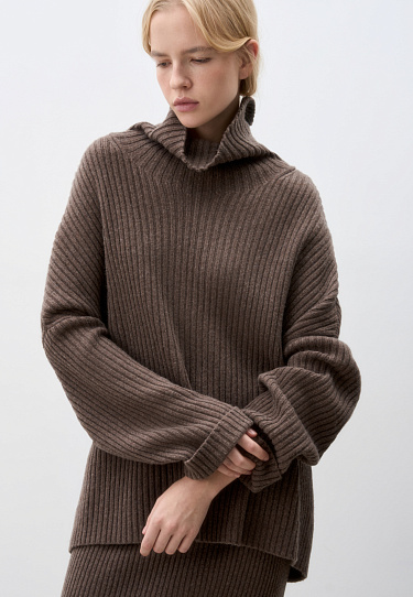 Джемпер в рубчик из кашемира и шерсти