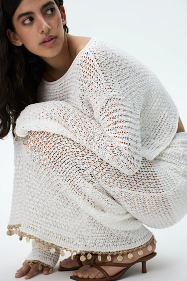 Юбка макси с бусинами и пайетками