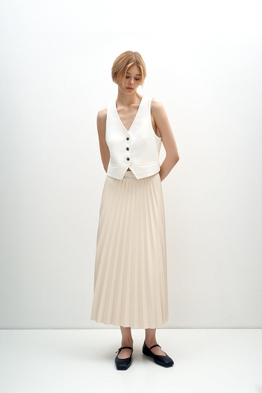 Плиссированная юбка из экокожи