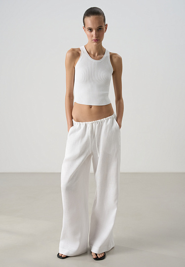 Льняные брюки с кулиской