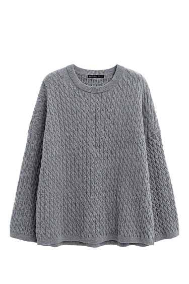 Джемпер с косами из 100% шерсти мериноса экстрафайн