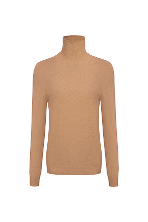 бежевый Трикотажная водолазка из шерсти с добавлением кашемира. Модель приталенного силуэта с воротником-стойкой. Края изделия в рубчик.