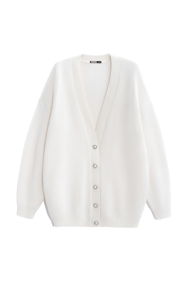 Удлиненный кардиган из пуха лисы 