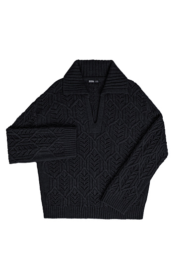 Ажурный джемпер с воротником