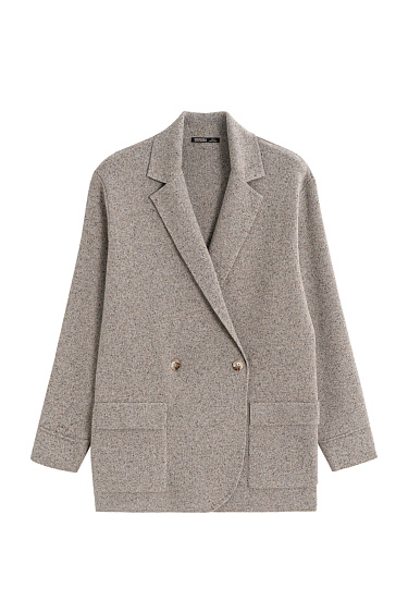 Трикотажный двубортный жакет