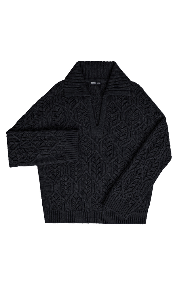 Ажурный джемпер с воротником