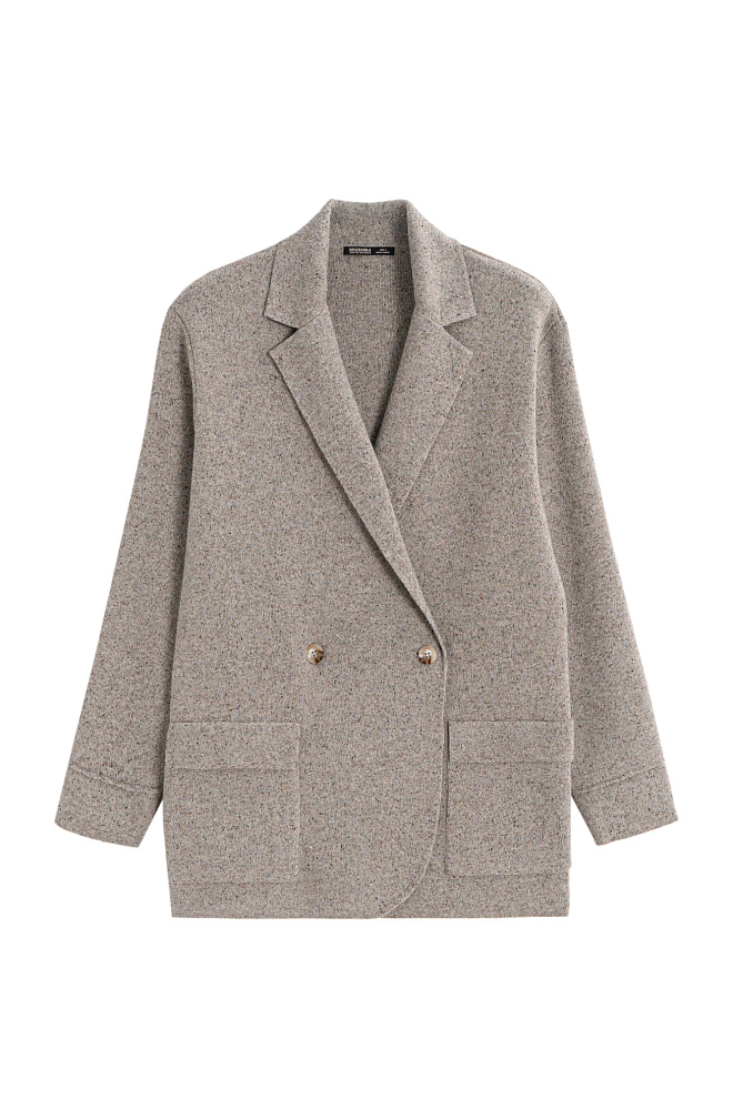 Трикотажный двубортный жакет