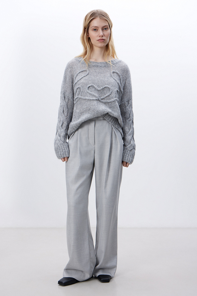 Трикотажный джемпер из шерсти альпака с люрексом