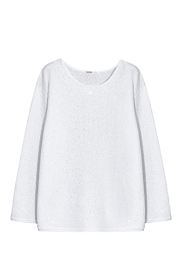 Джемпер из хлопка с пайетками и люрексом