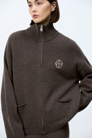 Спортивный бомбер из кашемира и шерсти 