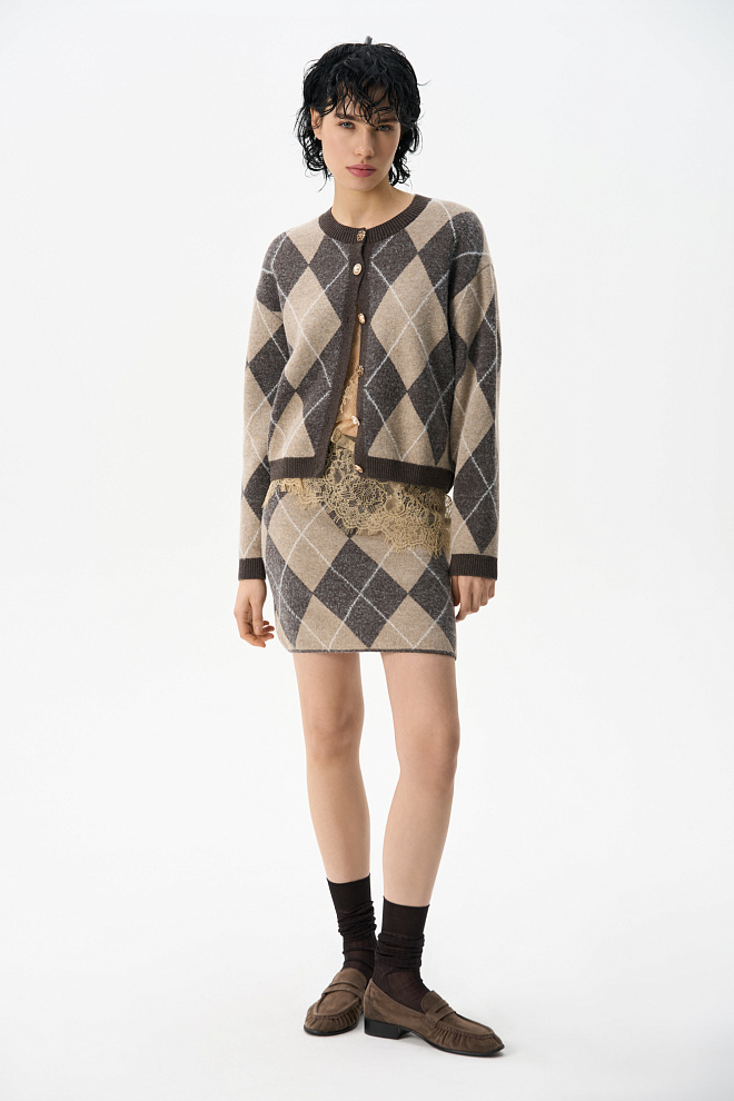 Кардиган из кашемира с узором аргайл