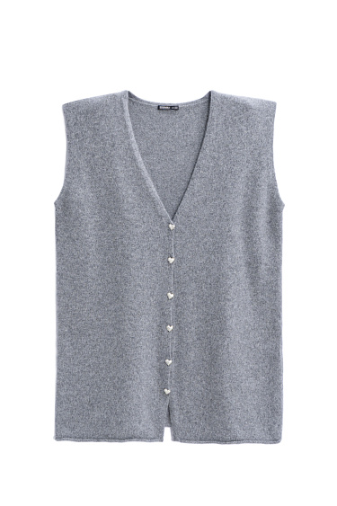 Удлиненный жилет из пуха лисы