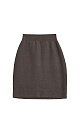 Трикотажная юбка длины мини из шерсти с добавлением кашемира. Модель по фигуре с эластичным поясом на резинке.