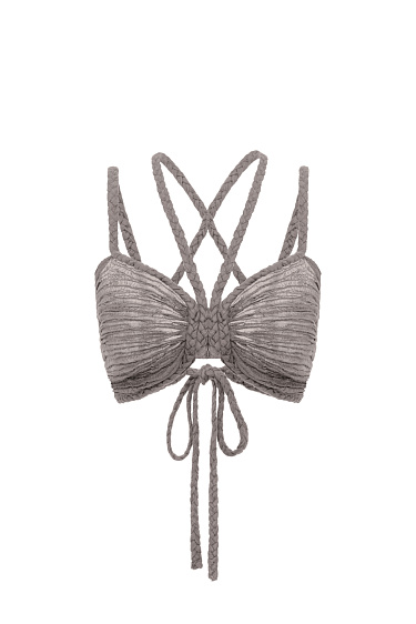 Полупрозрачный топ сложного кроя изо льна