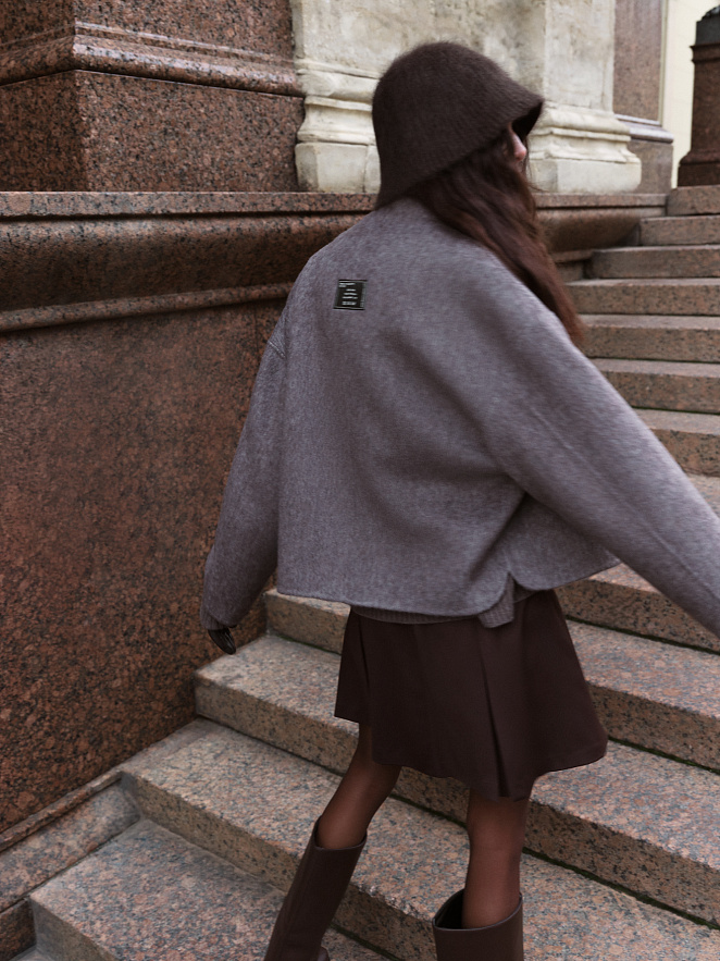 Шерстяная куртка на молнии