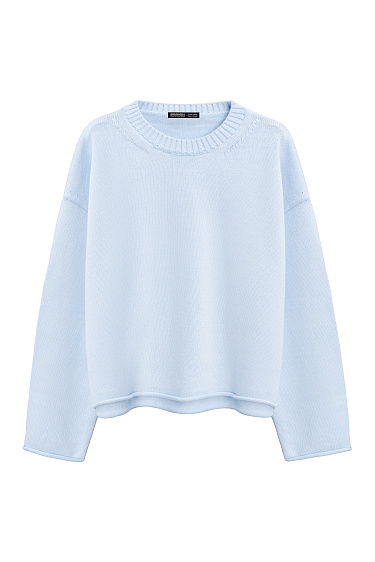 Джемпер из хлопка с валиками по низу