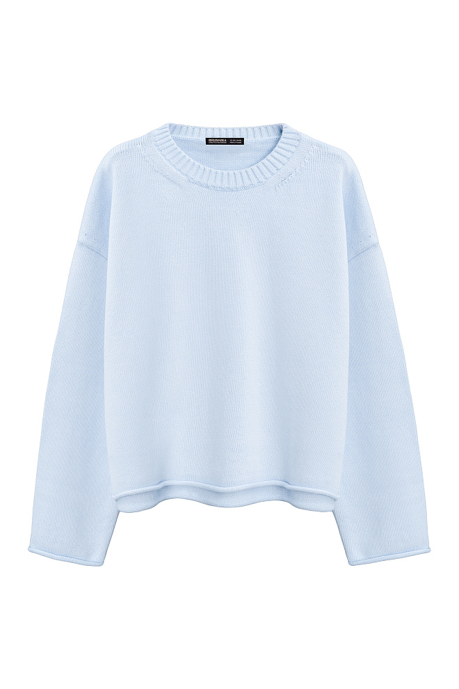 Джемпер из хлопка с валиками по низу