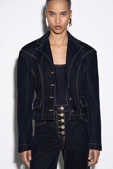 Джинсовый жакет с эффектом бархата