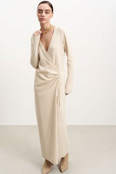 Платье на запах из шерсти и кашемира