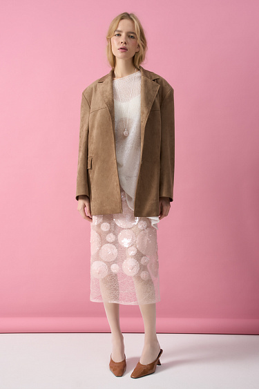 Жакет с отделкой под замшу