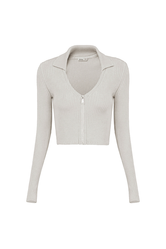 Укороченный кардиган на молнии