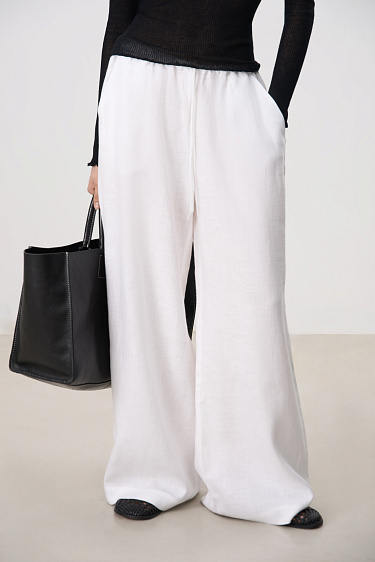 Льняные брюки с кулиской