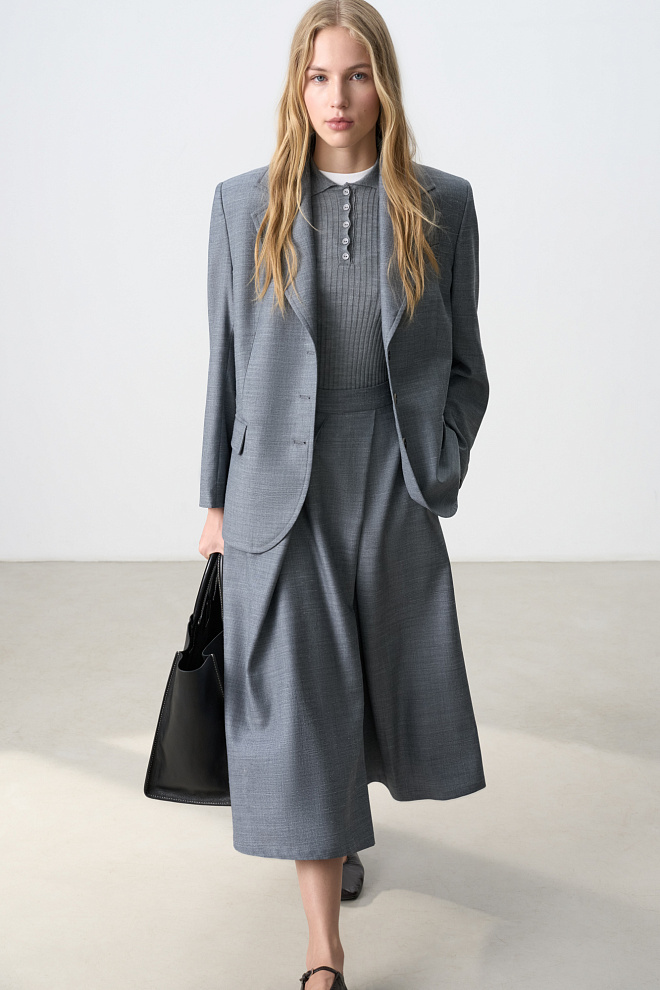 Однобортный жакет из шерсти