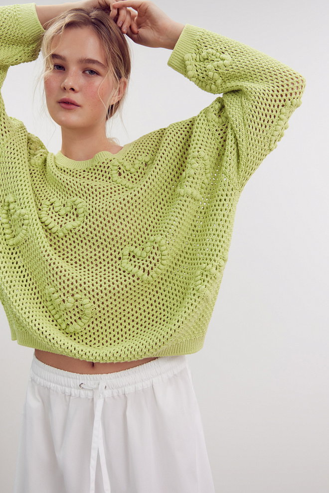 Хлопковый джемпер с объемными деталями